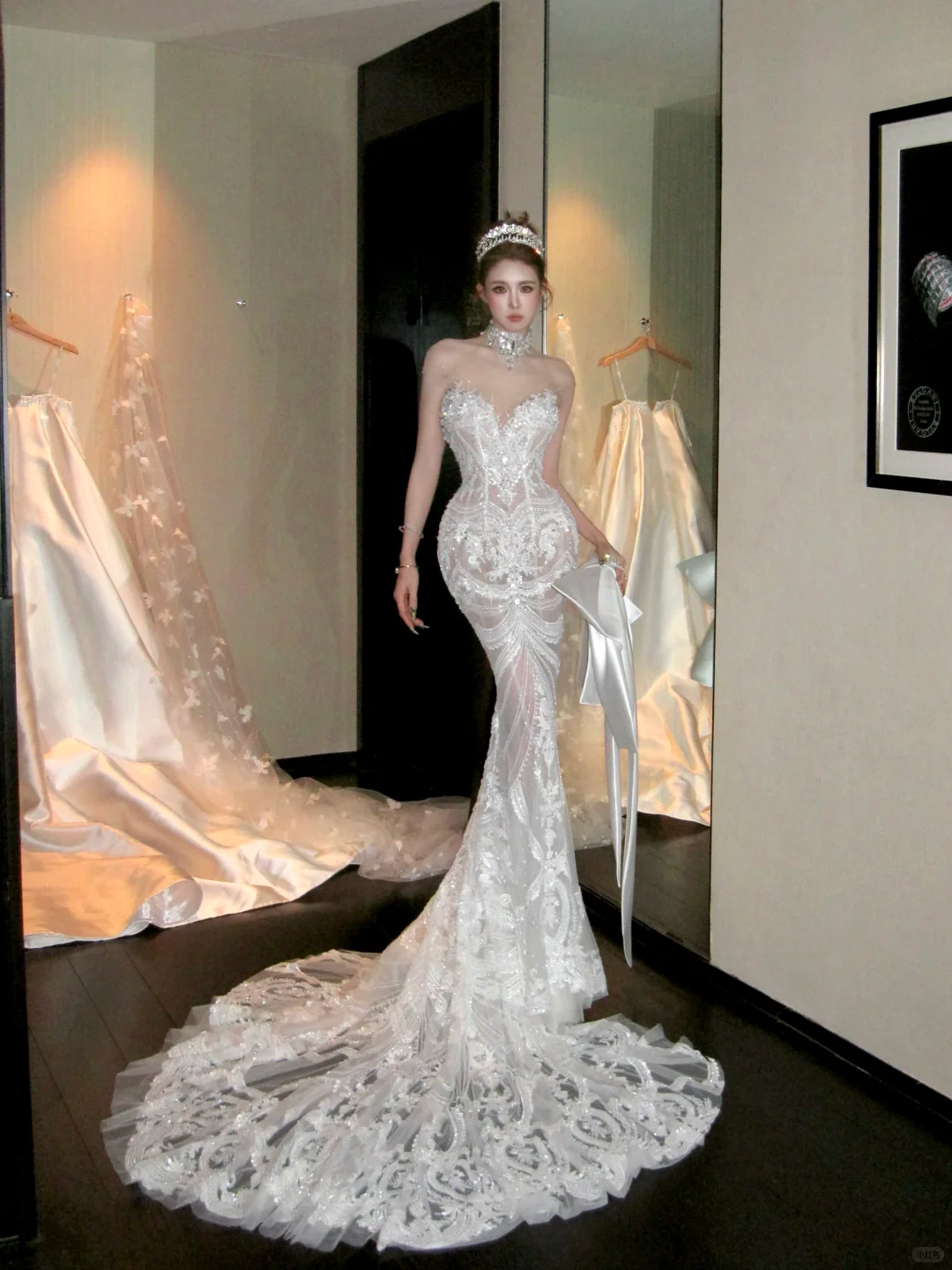 Elegant Glittering Beaded Sequined Applique Sweetheart Design Mermaid Wedding Dress Prom Dress Evening Dress TP4231