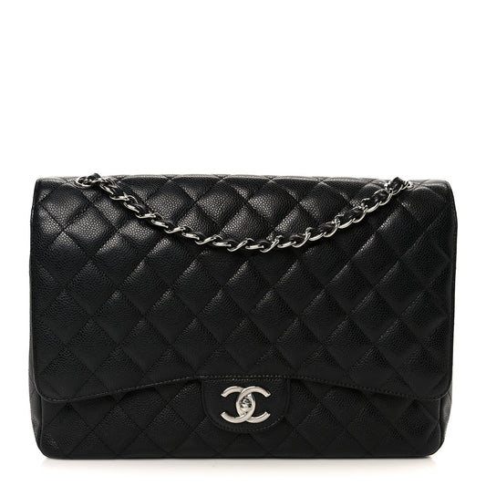 Caviar Quilted Maxi Double Flap Black