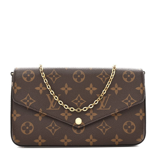 Monogram Pochette Felicie Chain Wallet Fuchsia