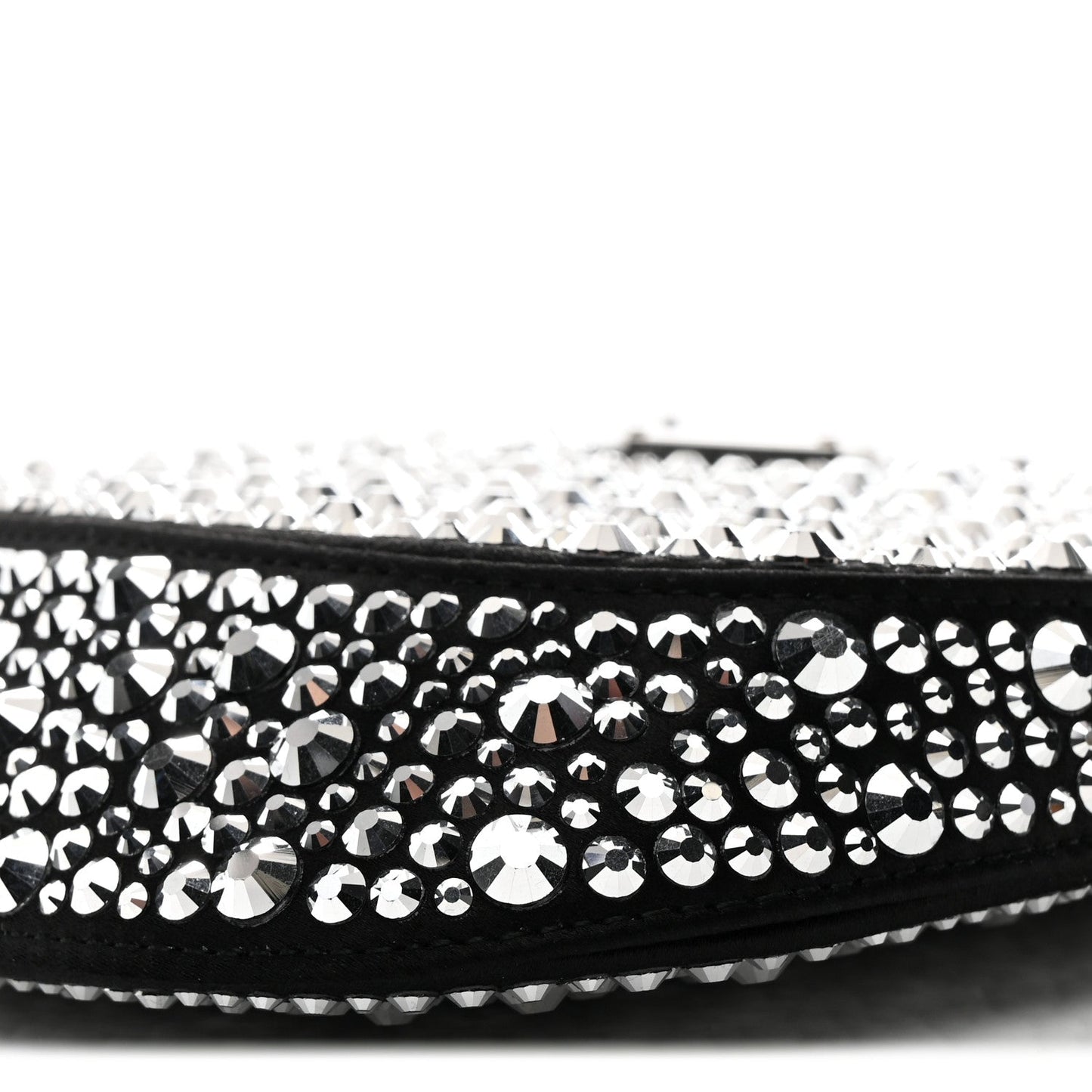 Satin Crystal Cleo Adjustable Strap Shoulder Bag Metal