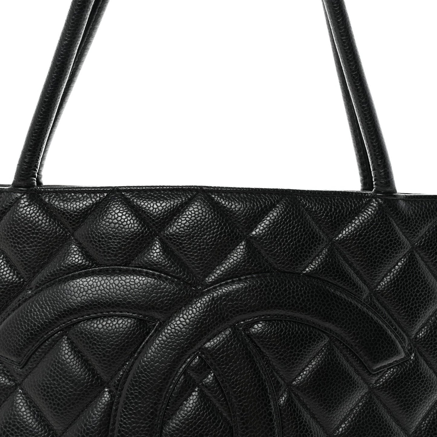 Caviar Quilted Medallion Tote Black