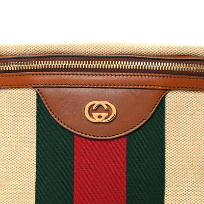 Vintage Canvas Web Belt Bag Sand Cuir