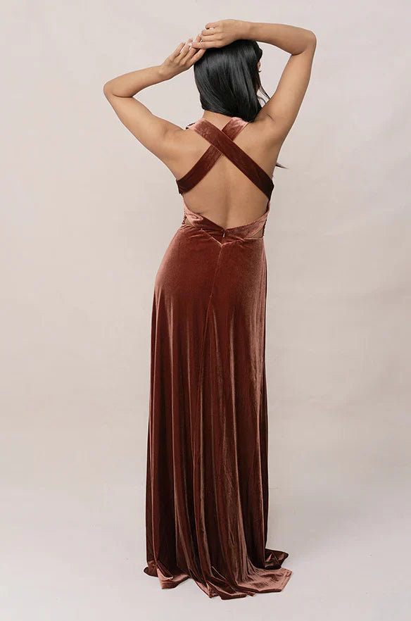 Liymcdress Fashionable and Beautiful Deep V-neck Velvet dress Velvet Evening Dress Prom Dresses