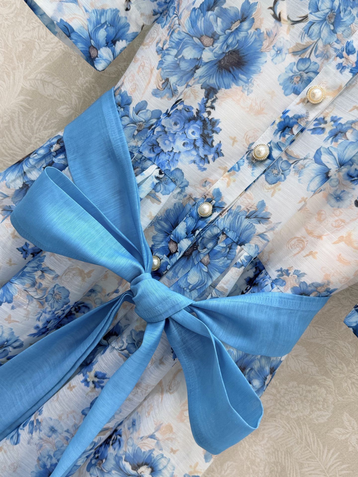 Zimmermann Alisa Dress Blue Floral Cotton 347322