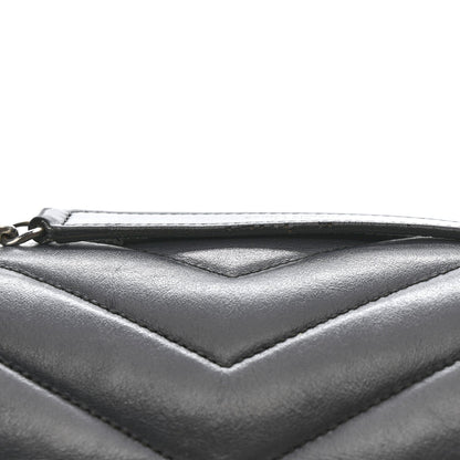 Calfskin Y Quilted Monogram Medium Loulou Chain Satchel Storm