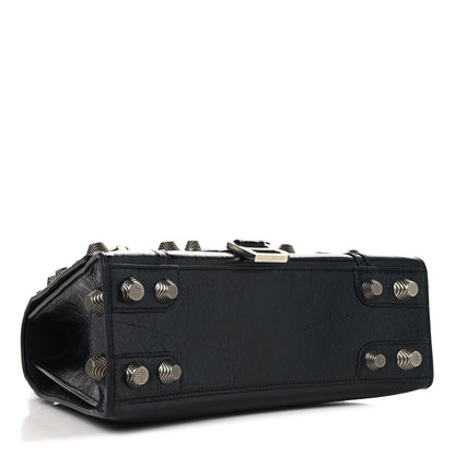 Arena Lambskin Medium Hourglass X Le Cagole Top Handle Bag Black