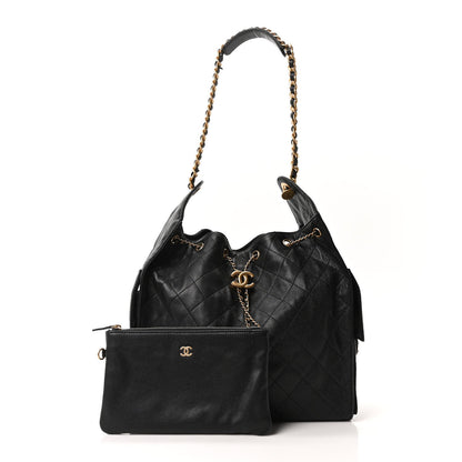 Caviar Quilted Medium Chanel 25 Handbag Black