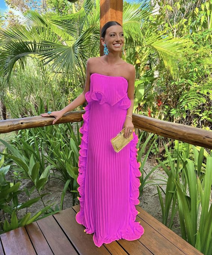 Yellow Pleated Prom Dresses Long Evening Gowns Formal Party Wear