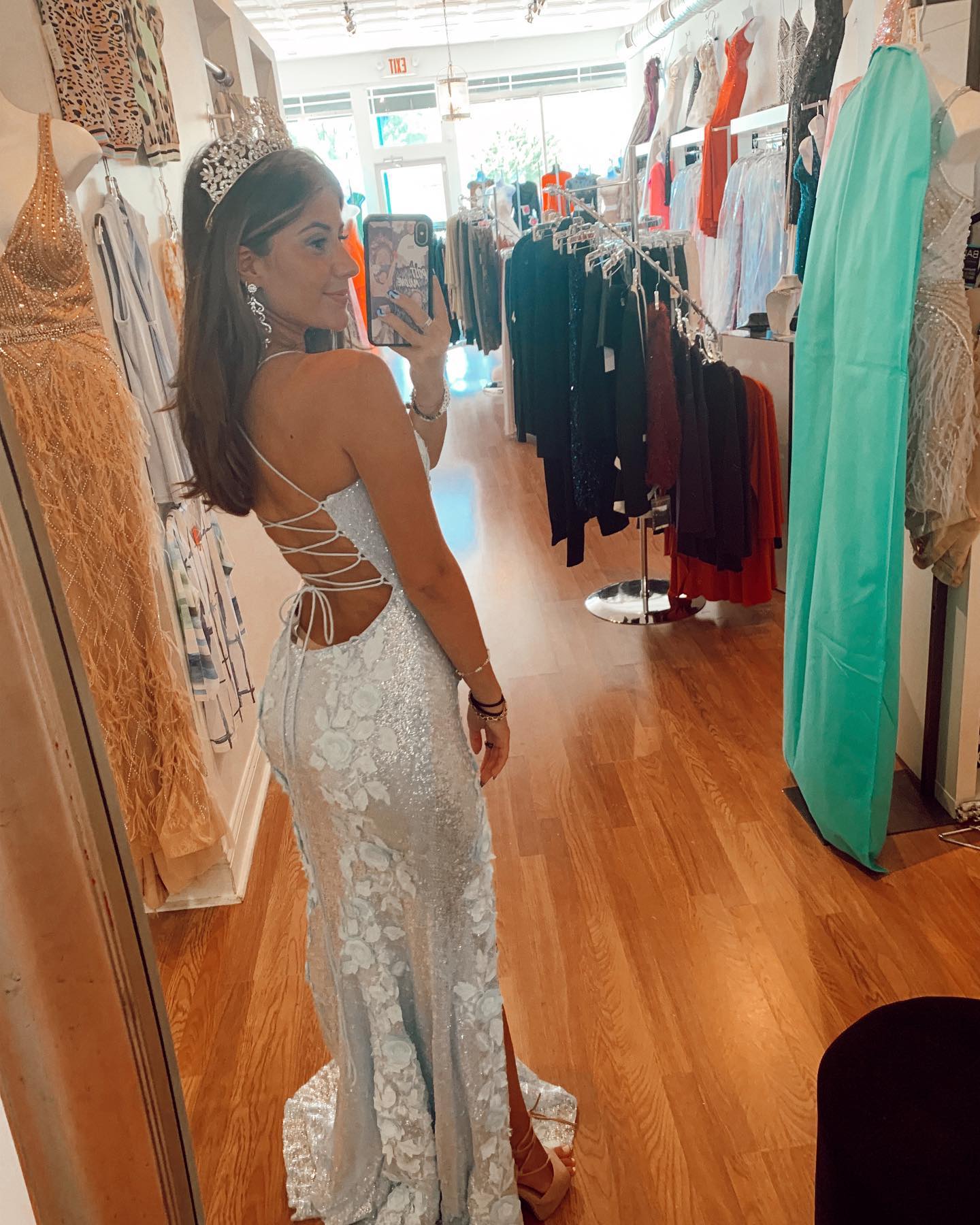 Sparkle Sequin Mermaid Appliques Long Prom Dress Y1251