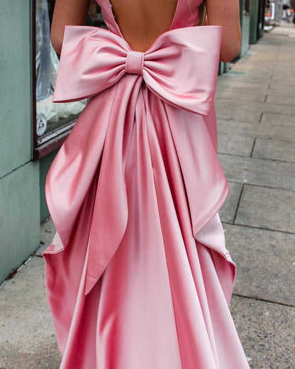PM494,Cute Mermaid Prom Dresses, Bowknot Open Back Evening Prom Dress