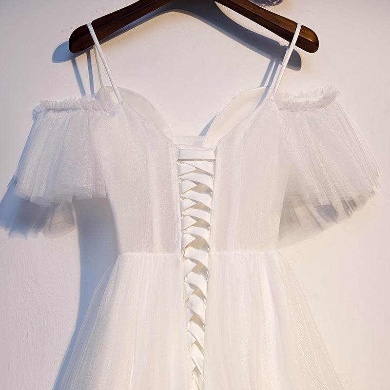 White tulle short homecoming dress s97