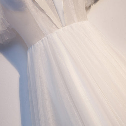 White tulle short homecoming dress s97