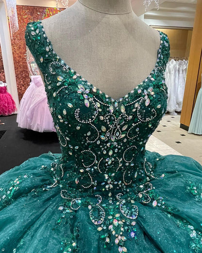 Ball Gown Birthday Dress Lace Up Sweet 16 Dress Y1229