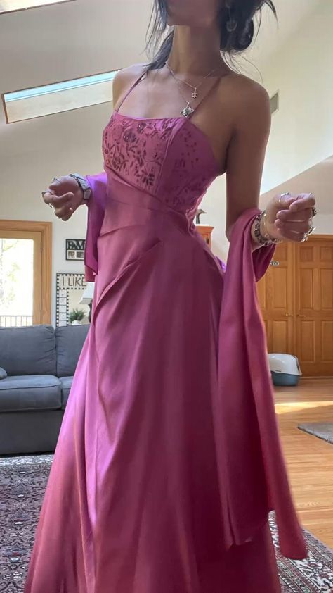 Gorgeous Pink A Line Beaded Prom Dresses Long Prom Gowns