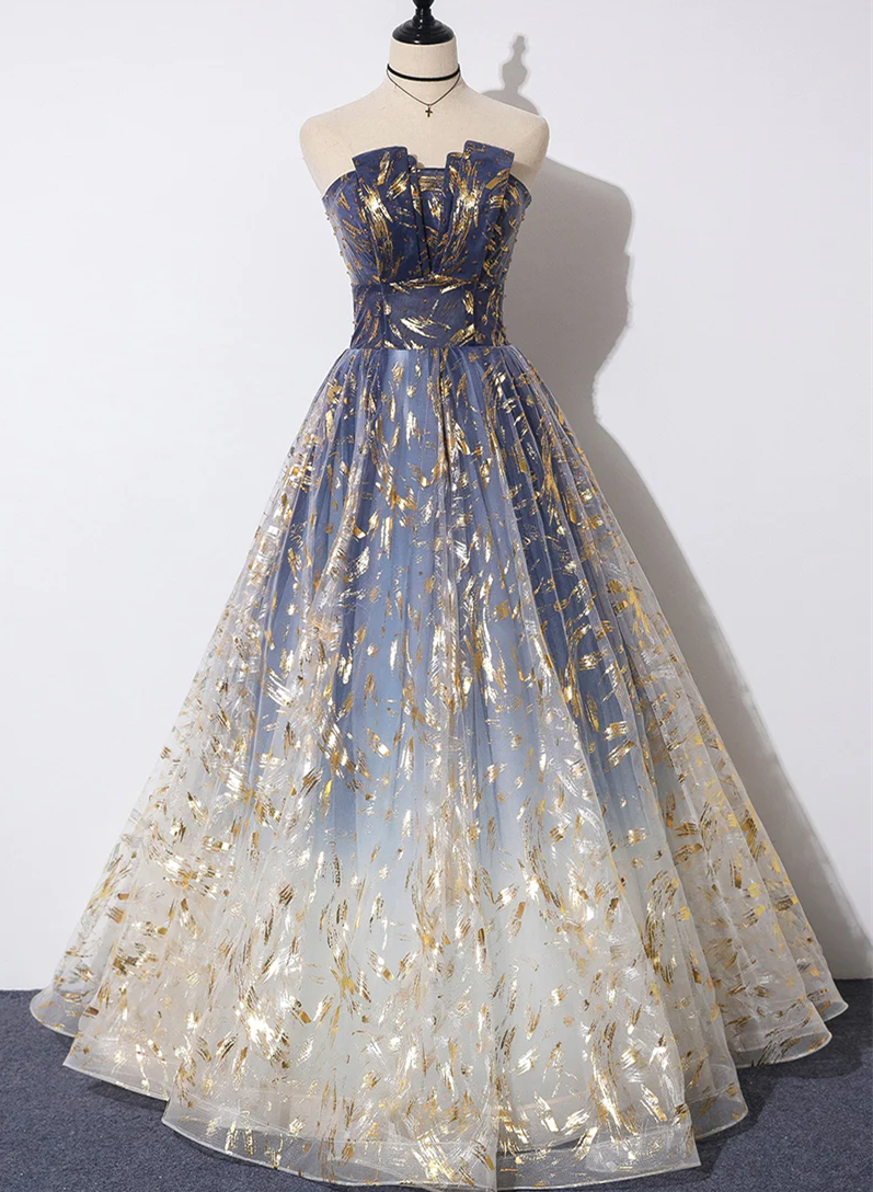 Gorgeous Tulle A-Line Prom Gowns, Fashionable Prom Dresses