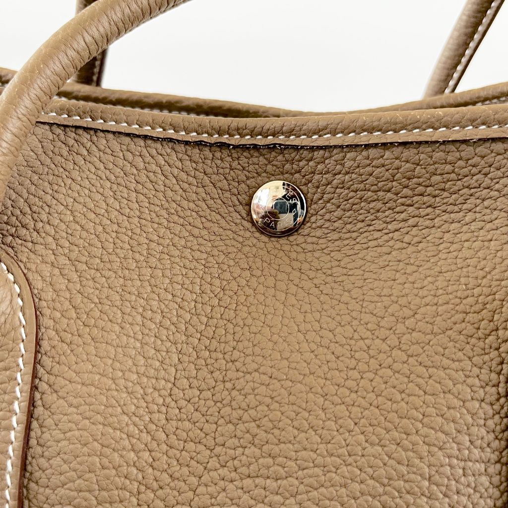 Hermes Etoupe Negonda Garden Party 36 PHW Bag