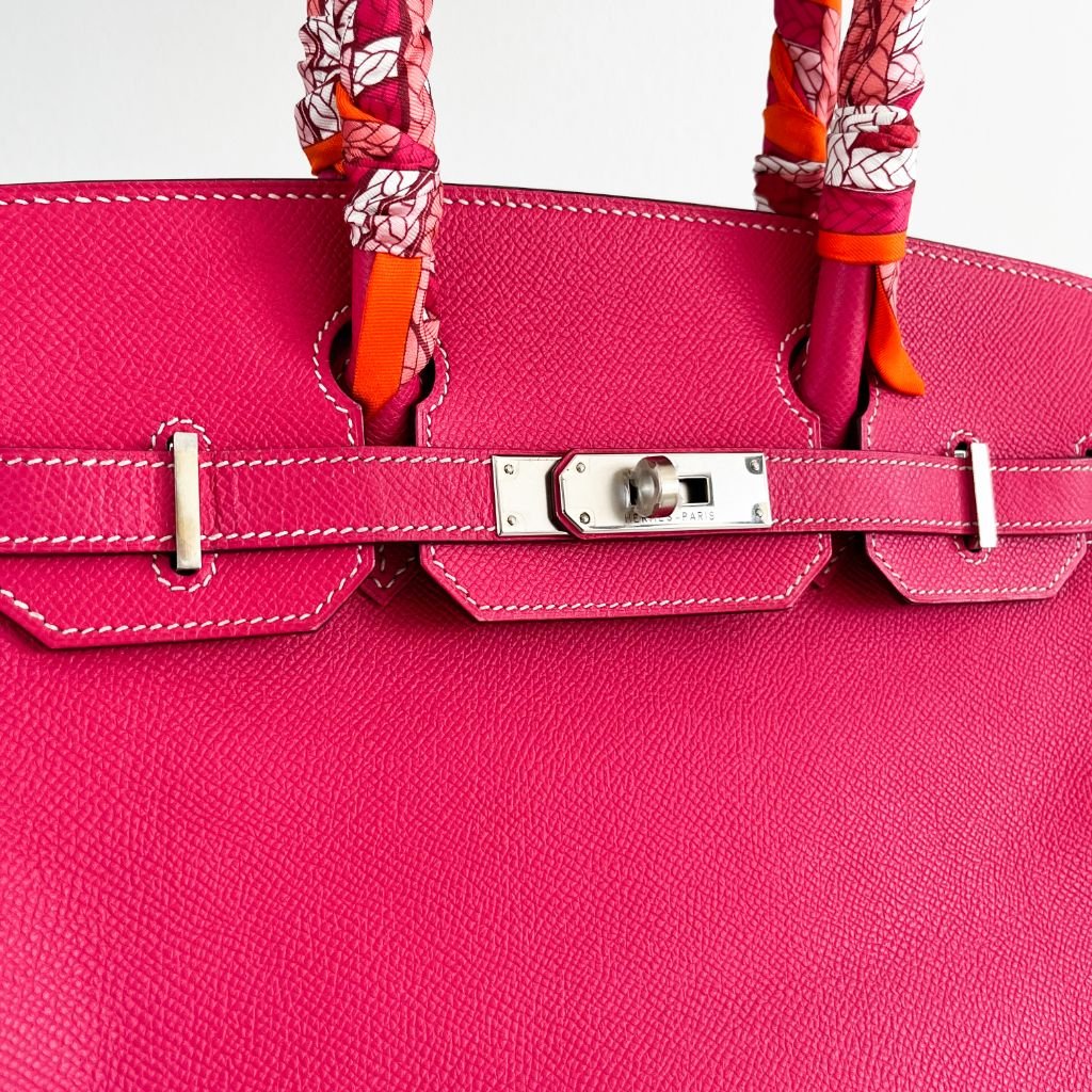 Hermes Rose Tyrien Epsom Leather Birkin 30 Bag