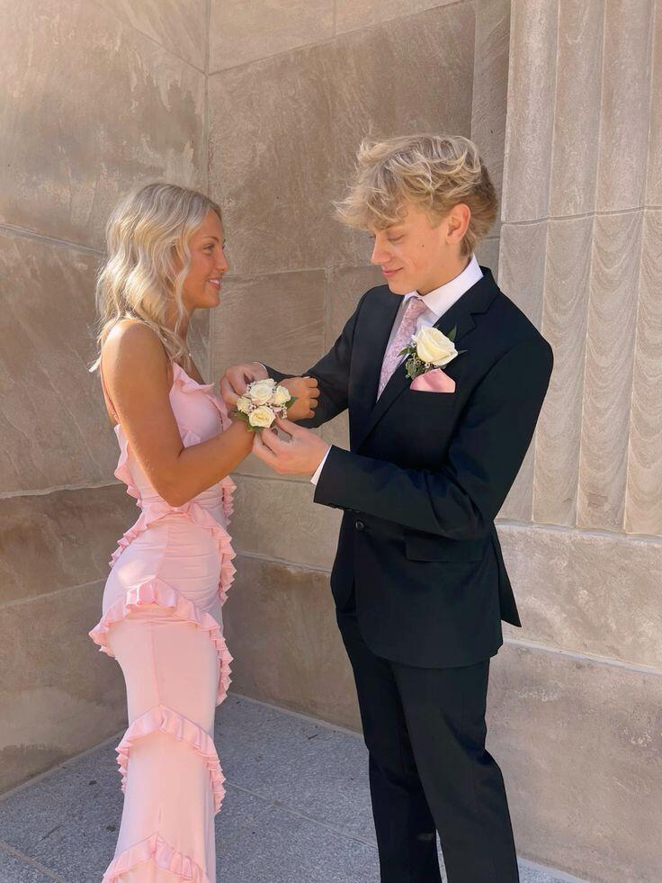 omberprom Pink V Neck Straps Sheath Long Prom Dress Birthday Outfits Party Dress Wholesale
