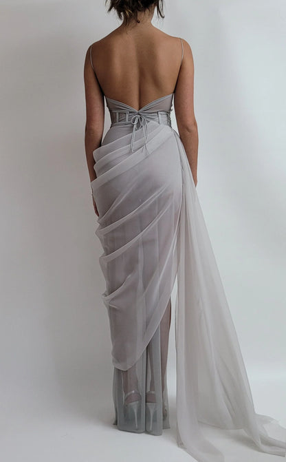 PM441,Charming Unique Design Spaghetti Straps Long Evening Prom Dresses with Split