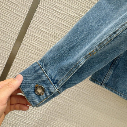 LV 25 Long Sleeve Denim Jacket Blue Cotton