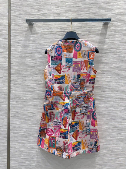 LV 25 Cheerful Pattern Dress Mulicolor Polyester Cotton
