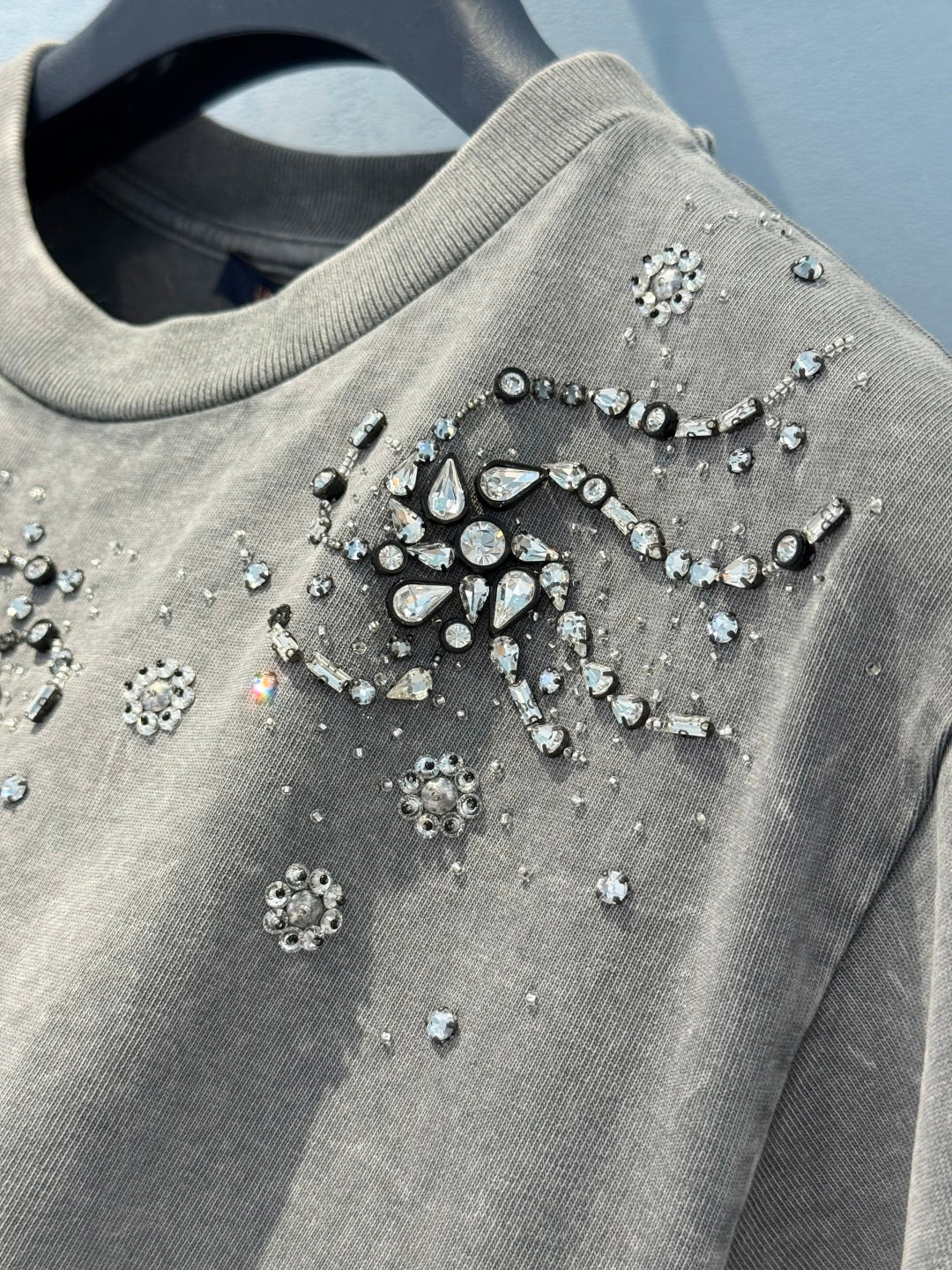 LV 25 Stir-Fried Old Diamond T-Shirt Grey Cotton