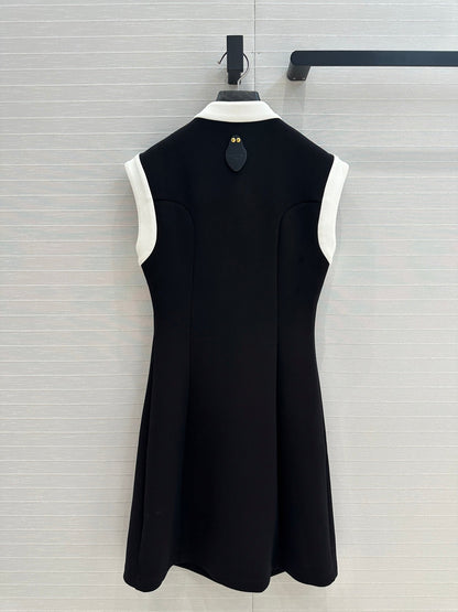 LV 25 Princess Seams Dress Black Polyester Cotton
