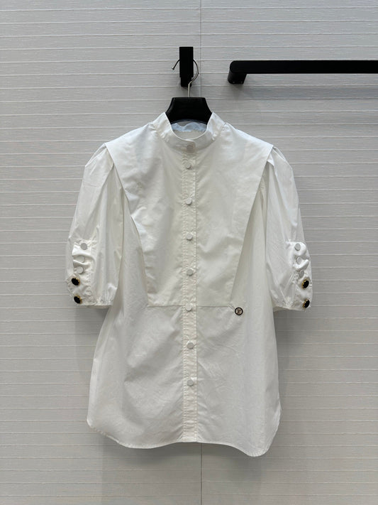 LV Loui's Latest French Elegant Palace Shirt White Cotton