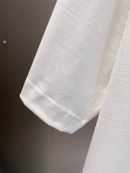 LV WHITE COTTON T-SHIRT BLACK LOGO 238822