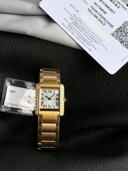 Tank Francaise Gold Case Diamond Bezel