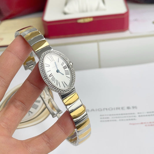 Baignoire 23mm Tow-Tone Yellow Gold Double Row Diamond Bezel