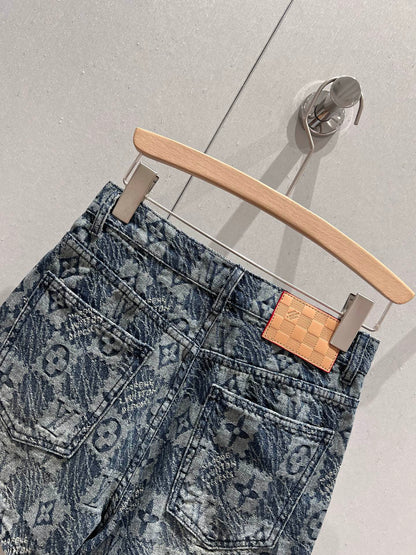 LV 25 Denim Short Blue Cotton 212285