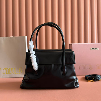 Miu Solitaire Bag 28 Black Calfskin