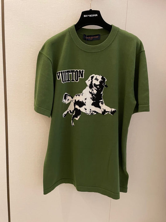 LV Donkey Brand New Puppy Jacquard Short Sleeves Shirt