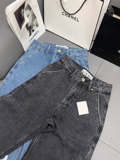 Loew White Anagram Dark Grey Jean