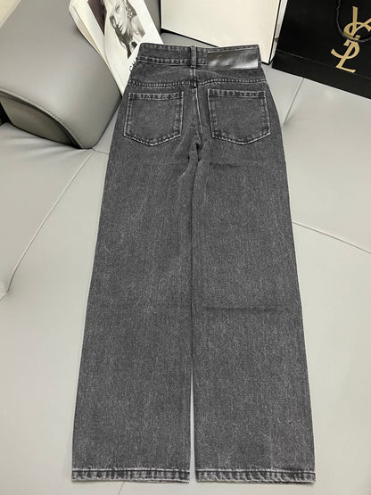 Loew White Anagram Dark Grey Jean