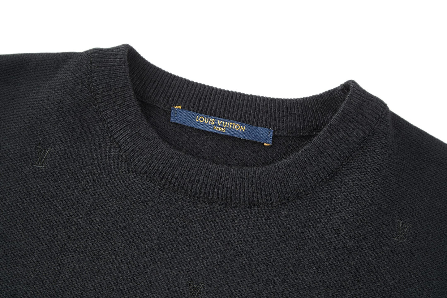 LV Minimalist Design T- shirt Black Coton Spandex
