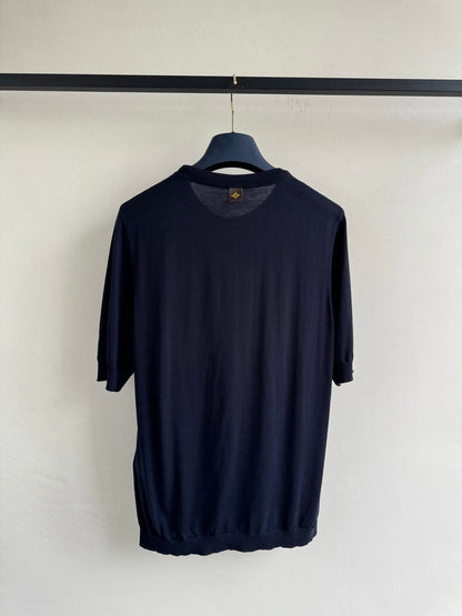 LV Knitted T Shirt Black Cotton Wool