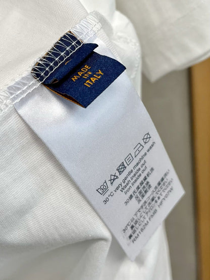 LV T-SHIRT IN WHITE PURE COTTON WITH EMBROIDERED LOGO 238773