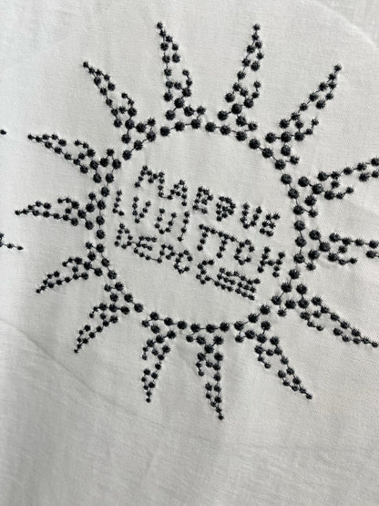 LV T-SHIRT IN WHITE PURE COTTON WITH EMBROIDERED LOGO 238773