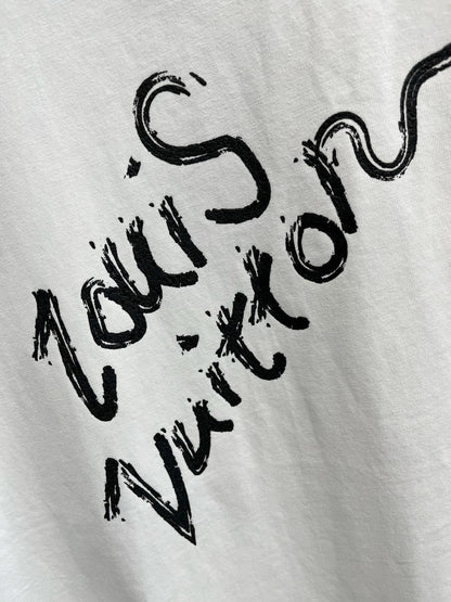 LV T-SHIRT IN WHITE PURE COTTON LOGO PRINT 238775