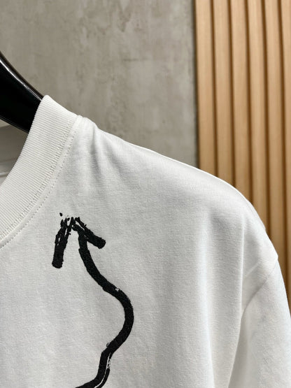 LV T-SHIRT IN WHITE PURE COTTON LOGO PRINT 238775