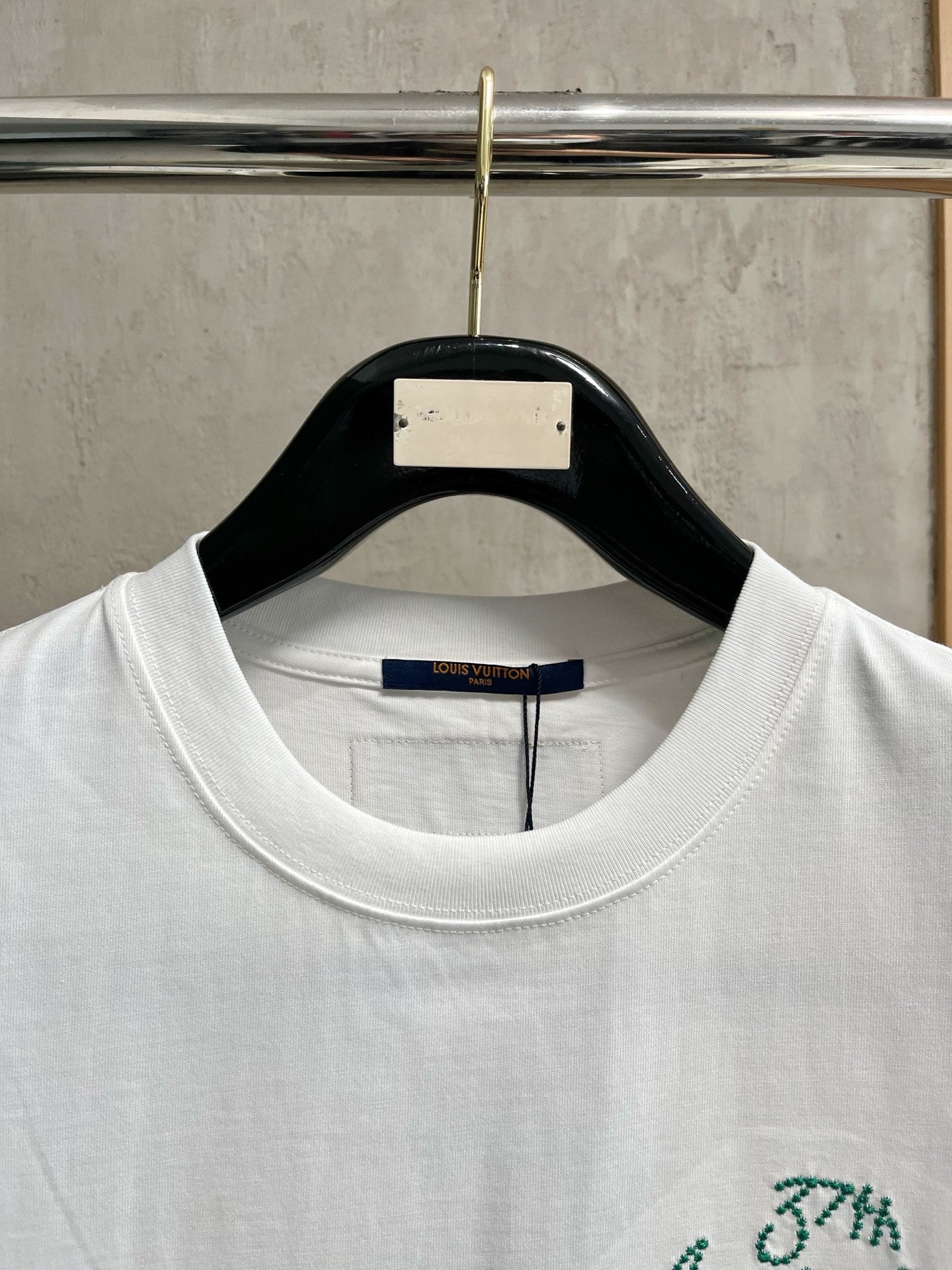 LV T-SHIRT IN WHITE EMBROIDERED LOGO PURE COTTON 238777