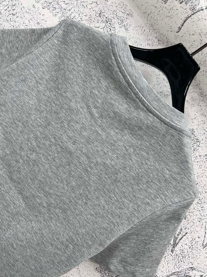 LV 25 Robot On The Chest T-Shirt Grey Cotton