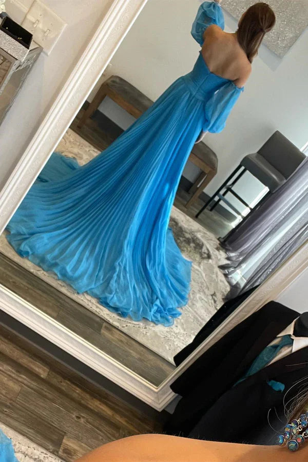 omberprom Hunter Green Rhinestones Strapless Evening Dress A-Line Prom Dress with Sleeves