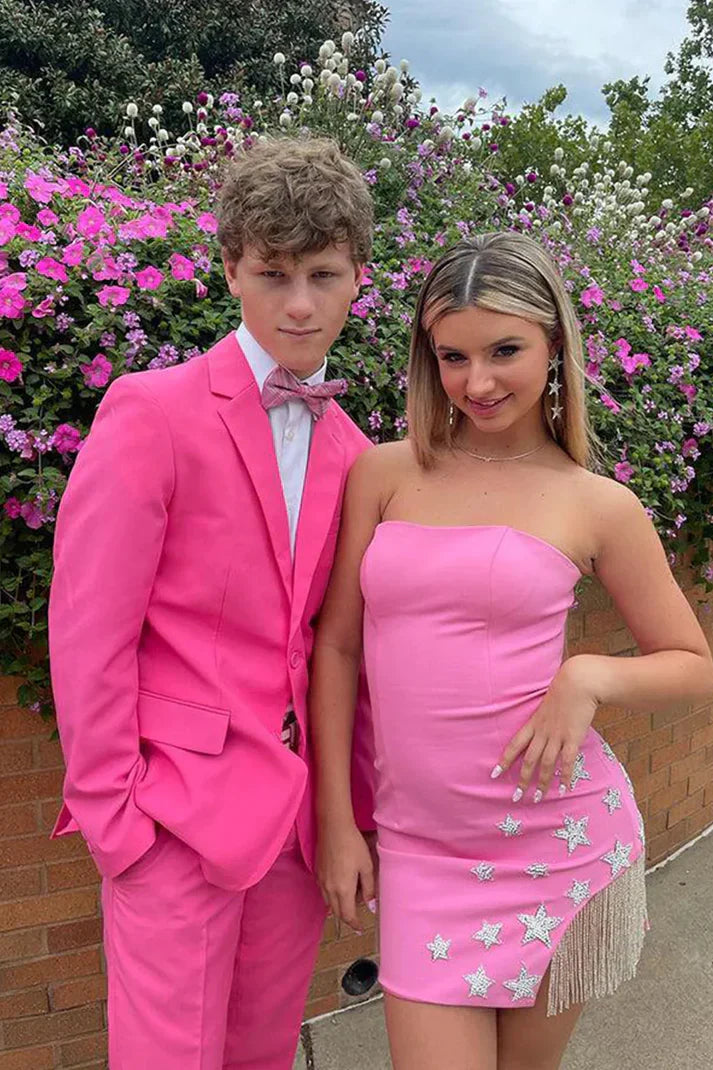 omberprom Strapless Cute Homecoming Dress Short Party Dress Charming Graduation Dress