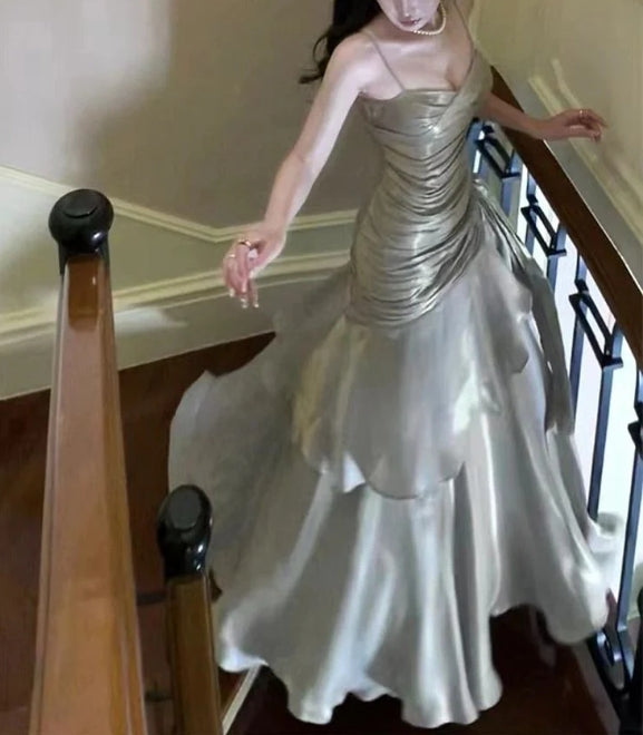 omberprom Elegant Straps Vintage Sheath Long Prom Dress Charming Evening Party Dress Formal Dress Wholesale