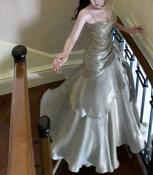 omberprom Elegant Straps Vintage Sheath Long Prom Dress Charming Evening Party Dress Formal Dress Wholesale