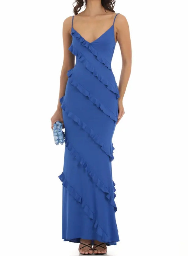 omberprom Pink V Neck Straps Sheath Long Prom Dress Birthday Outfits Party Dress Wholesale