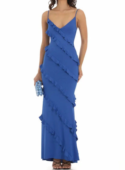 omberprom Pink V Neck Straps Sheath Long Prom Dress Birthday Outfits Party Dress Wholesale